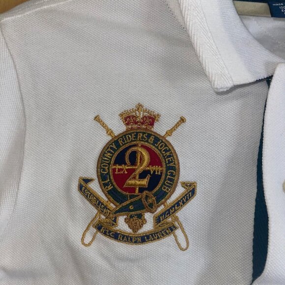 Polo Ralph Lauren Mens Polo Shirt Size Medium White Big Pony No 2 Horse Rare - Picture 4 of 10